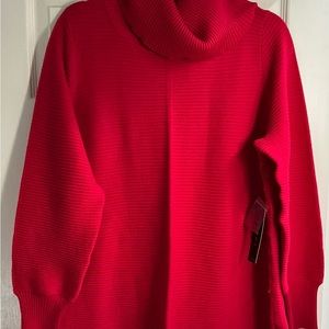 Women’s Cyrus Red Cowl Neck Sweater, Size 1X